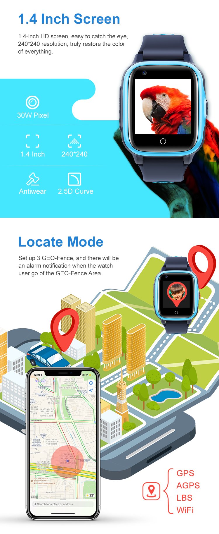 wonlex kt15 kids smart watch